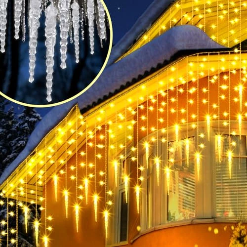 Offerta a tempo: Uping Luci Natale Esterno Cascata Tenda Luminosa Natale Esterno 400 LED 9M Cascata Luci Natalizie Decorazioni Natalizie per Esterno Balcone Funzione Timer - 39% da 32.99 € a 19.99 €