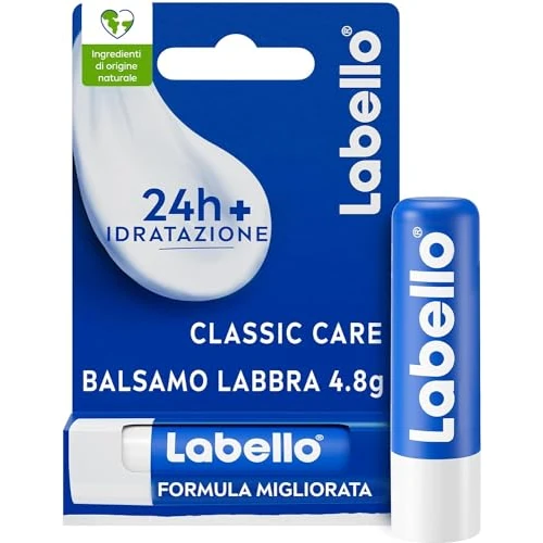 LABELLO Classic Care Balsamo Labbra in a pack of 12 pieces x 5 ml each, Labello Classic Lip Foundation, Burrococoa Labbra Moisturising and Lasting for 24 Hours