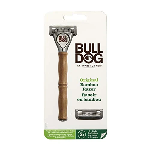 Offerta a tempo: Bulldog Rasoio Original Bamboo - Confezione Con Rasoio Per Uomo Con Manico + 2 Ricariche, Verde - 20% da 11.90 € a 9.49 €