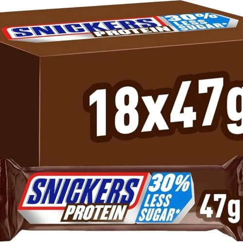 Limited-time offer: Snickers Chocolate Protein Bars, Peanut Butter, Caramel & Milk Chocolate Bulk Box, 18 x 47g, Ideal for Gift, Snacks or Hamper from 29.99 £ to 29.99 £ (save 0.00%)