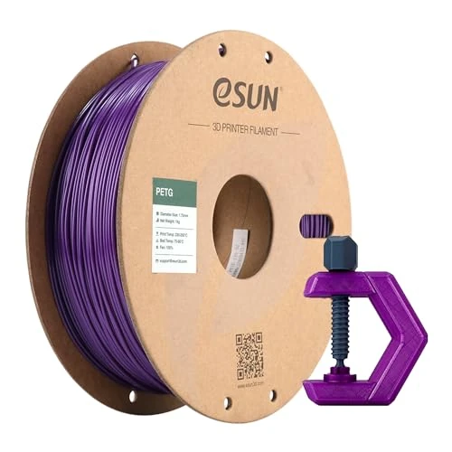 Limited offer: eSUN PETG Filament 1.75mm, 3D Printer Filament PETG, Dimensional Accuracy +/- 0.05mm, 1KG Spool (2.2 LBS) 3D Printing Filament for 3D Printers, Solid Purple from 23.99 EUR to 10.89 EUR (save 55%)