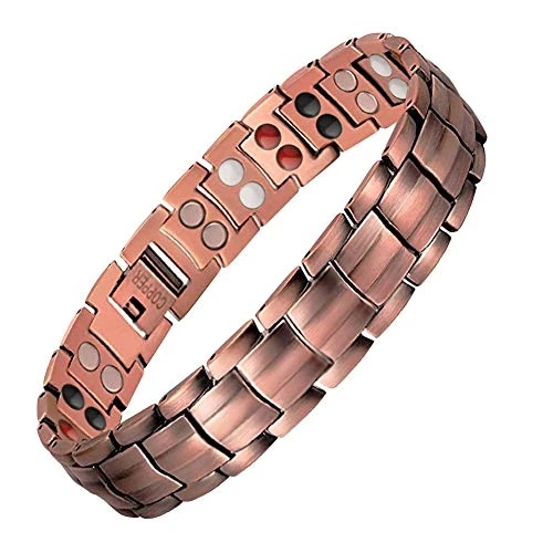 Limitiertes Angebot: JFUME Armband aus 99,95% reinem Kupfer für Männer, Geschenk für Männer, mit Werkzeug zum Entfernen von Gliedern, 21,5 cm von 35.99 EUR auf 29.99 EUR (Spare 17%)