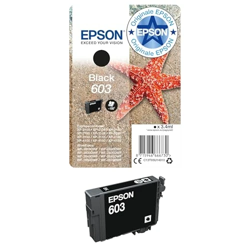 Epson 603 Black Starfish Genuine, Ink Cartridge, Standard Capacity