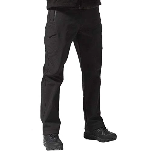 FREE SOLDIER Pantaloni da Lavoro Uomo Pantaloni Sci Termici Pantaloni Trekking Impermeabile Invernali da Caccia Militari Tattici Pantaloni da Neve Softshell Foderati in Pile(Nero,52)