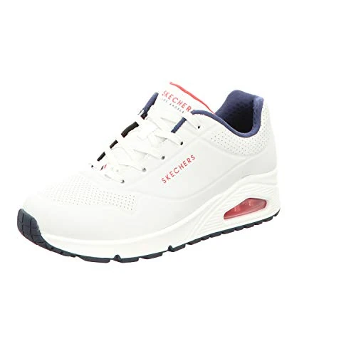 Offerta a tempo: Skechers Uno Stand On Air, Scarpe da ginnastica Donna, White Durabuck Navy Red Trim, 40 EU - 38% da 79.95 € a 49.90 €