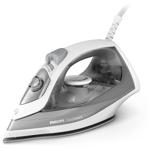 Offre limitée : Philips fer à repasser EasySpeed - Puissance Fer à vapeur 2 000 W, Effet Pressing 100 g, Débit Vapeur Continue 15 g/min, Semelle en Céramique Anti-Rayures, Réservoir 220 ml, Gris/blanc (GC1751/80) de 19.99 EUR à 18.99 EUR (remise 5%)