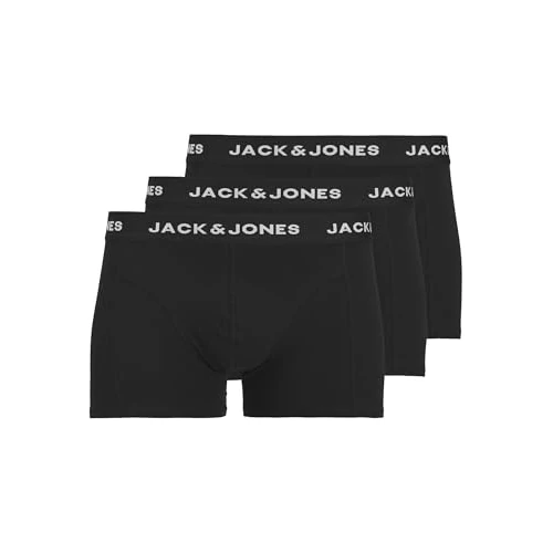 Jack & Jones Jacanthony Trunks 3 Pack Black Bóxer, Hombre, Negro - Blanco, XL