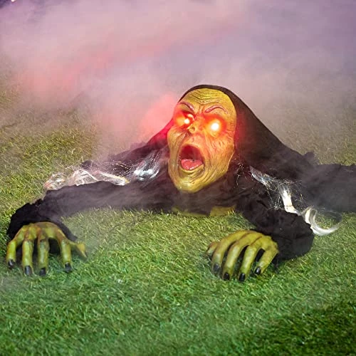 Offerta a tempo: JOYIN Halloween Decor Groundbreaker Zombie con occhi sonori e lampeggianti per decorazioni da cortile - 0.00% da 36.99 € a 36.99 €