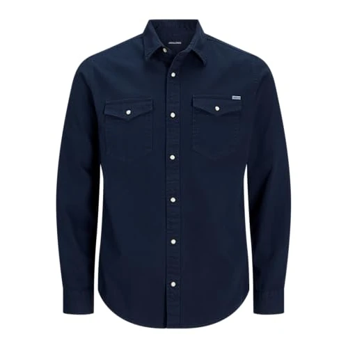 Offerta a tempo: JACK & JONES JJESHERIDAN SHIRT L/S NOOS, Camicia, Uomo, Blu (Dark Navy), M - 40% da 39.99 € a 24.00 €