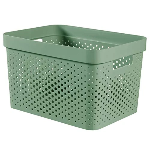 CURVER Vassoio Infinity da 17 litri, verde, 35,5 x 26,2 x 21,9 cm, plastica riciclata
