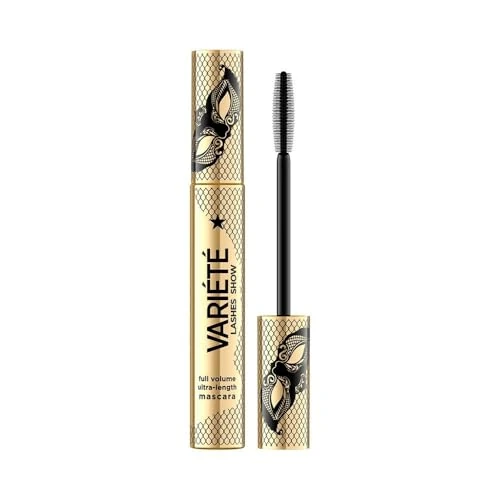 Eveline Cosmetics Variete Mascara Volume Duraturo con Pennello in Silicone Preciso, Nero Intenso