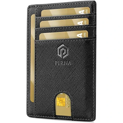 Limited-time offer: PIRNA Slim Wallet for Men, RFID Blocking Minimalist Credit Card Holder – Thin Men's Wallets for Back & Front Pocket with Gift Box (Black Saffiano) from $23.00 to $9.97 (save 56.65%)