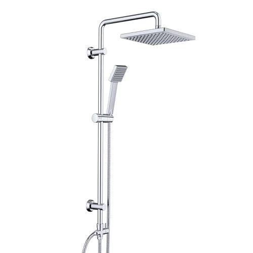 Oferta limitada: JOHO Columna de Ducha sin Grifo Para Baños Conjunto, sin Thermostato Monomando Set Ducha Con Barra Altura Adjustable con Ducha Mano Alcachofa y Cabezal Rociador 20x20cm. de 59.87 € a 59.87 € (ahorro 0.00%)