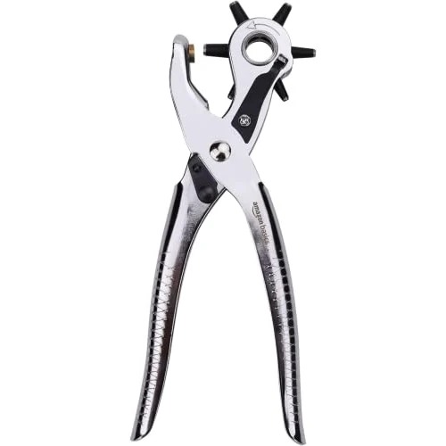 Zeitlich begrenztes Angebot: Amazon Basics Leder-Lochzangen-Set, Drehlochzange, verschiedene Lochgrößen, mit Aufweitwerkzeug, silber von 9.43 € auf 6.60 € (30% Rabatt)