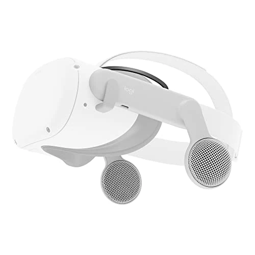 Logitech Chorus VR - Auriculares Todoterreno para Meta Quest 2, diseñados para Juegos y Fitness de Realidad Virtual, Ligeros, Audio inmersivo al Aire Libre, Giro para silenciar, Paso USB-C, Color