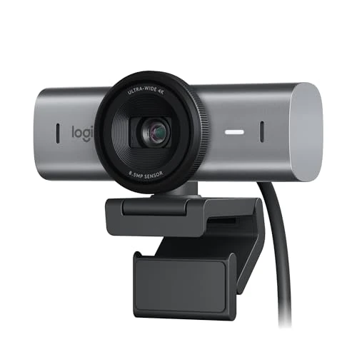Offerta a tempo: Logitech MX Brio per collaborazione e streaming Ultra HD 4K, 1080p a 60 FPS, due microfoni con riduzione del rumore, Show Mode, USB-C, copertura webcam, Microsoft Teams, Zoom, Google Meet, Grafite - 20% da 180.99 € a 143.99 €