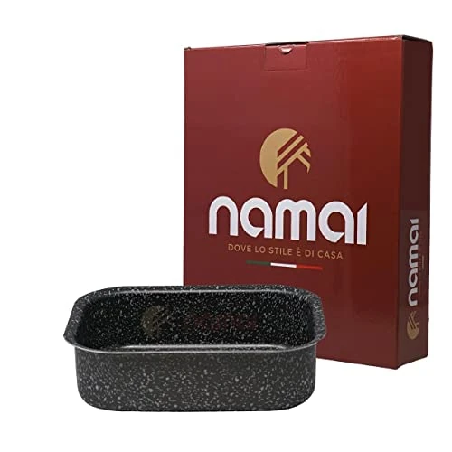 Offerta a tempo: NAMAI Teglia Forno Rettangolare 20 cm x 15cm x 6,5 - Lasagnera Antiaderente - Adatta Per la Lavastoviglie- Alluminio - Teglie da Forno - Design Effetto Pietra (20cm x 15cm) - 0.00% da 23.99 € a 23.99 €