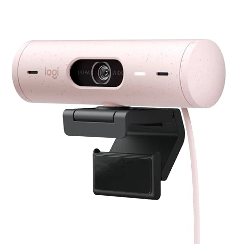 Limited-time offer: Logitech Brio 500 Full HD webcam, auto framing, Show Mode, noise reducing mics, privacy shutter, USB-C, streaming & video calling - Microsoft Teams, Google Meet, Zoom, PC/Mac - Pink from 129.00 GBP to 68.99 GBP (save 47%)