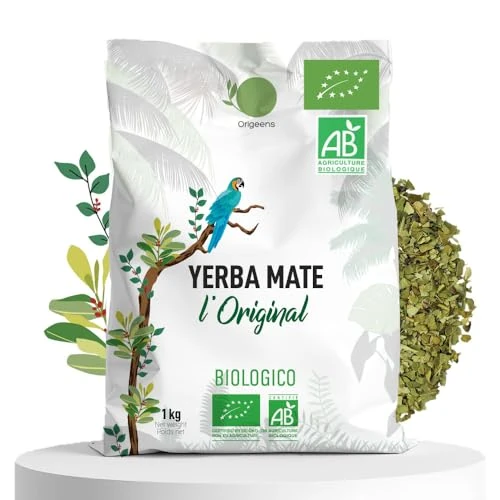 Offerta a tempo: ORIGEENS YERBA MATE BIO 1KG LOriginale - Yerba Mate Bio Non tostata, Raccolto a mano - Foglie, senza gambi e 0 polvere - Bevanda Energetica e Detox - 0.00% da 24.97 € a 24.97 €