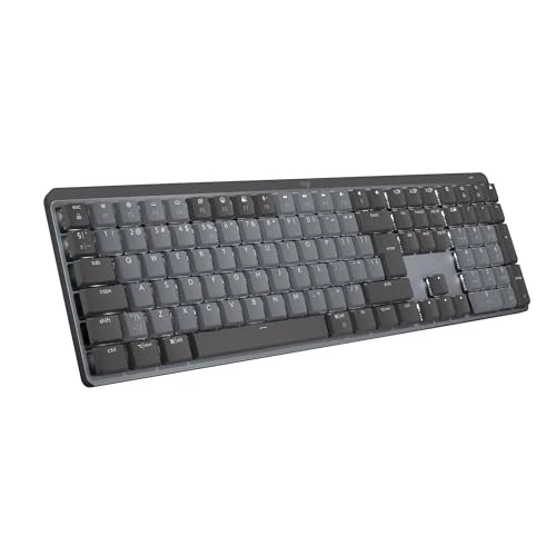 Logitech MX Mechanisch, Draadloos Verlicht Toetsenbord, Stille Tactiele Schakelaars,Toetsen met Achtergrondverlichting, Bluetooth, USB-C, macOS, Windows, Linux, iOS, Android, Metaal, US QWERTY - Grijs