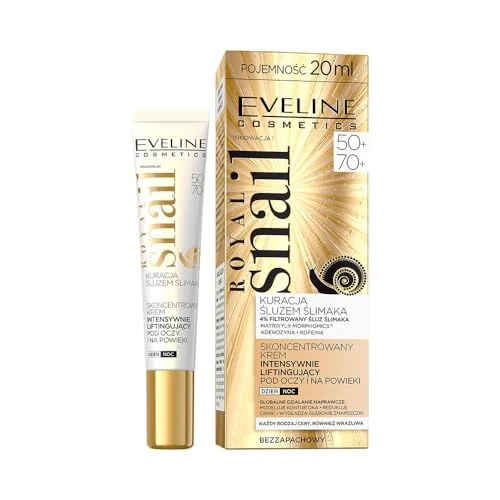 Offerta a tempo: Eveline Cosmetics Royal Snail Crema Lifting Occhi & Palpebre 50+ 70+ con Peptide PEP-7REPAIR, Filtrato di Secrezione di Lumaca & Caffeina - Formula Antirughe & Rassodante - 57% da 14.35 € a 6.10 €