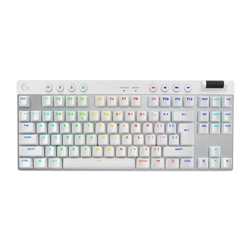 Tijdelijke aanbieding: Logitech G PRO X TKL LIGHTSPEED Draadloos gamingtoetsenbord, uiterst mobiel ontwerp zonder numpad, LIGHTSYNC RGB, PBT-toetsen, Tactile-schakelaars (GX Brown), US International QWERTY, PC - Wit van 230.44 EUR naar 161.31 EUR (korting 30%)