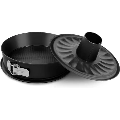 Limitiertes Angebot: FORMEGOLOSE, Doppelseitige Tortenform 24 cm, Mit Tropfsicherem Boden, Aus Edelstahl Mit Doppelter Antihaftbeschichtung, Farbe Schwarz von 20.09 EUR auf 20.09 EUR (Spare 0%)