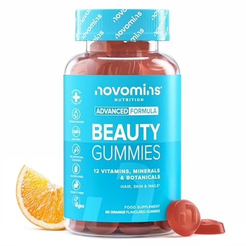 Limited offer: Hair Skin and Nails Vitamins - 60 Gummies with Vitamin A, C, E & Zinc - Biotin Hair Growth Vitamins for Hair Care - Biotin Gummies for Hair Growth - Vegan & Gluten-Free - Novomins from 19.99 EUR to 14.99 EUR (save 25%)