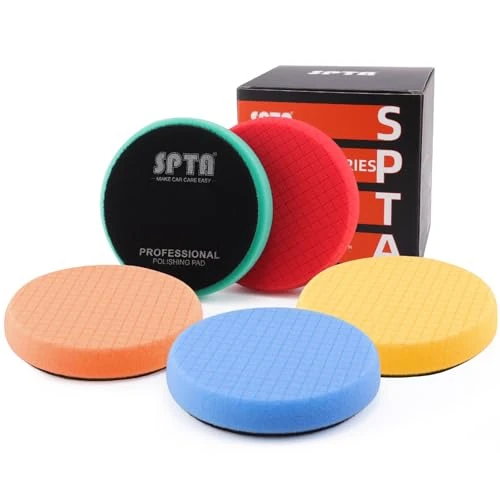 Offerta a tempo: Kit per Lucidatrici Auto, SPTA 5Pcs 125mm Tamponi Tampone Kit di lucidatura per ceretta lucidatura spugna Lucidatura Pad Kit composto di lucidatura auto per lucidatura automatica -SPPS5M5 - 17% da 30.06 € a 24.99 €