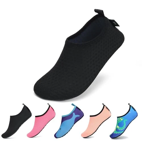 Offerta a tempo: SAGUARO Scarpe da Immersione Bambino Scarpette da Scoglio da Spiaggia Ragazze Nero Solido 22 - 42% da 18.99 € a 11.04 €