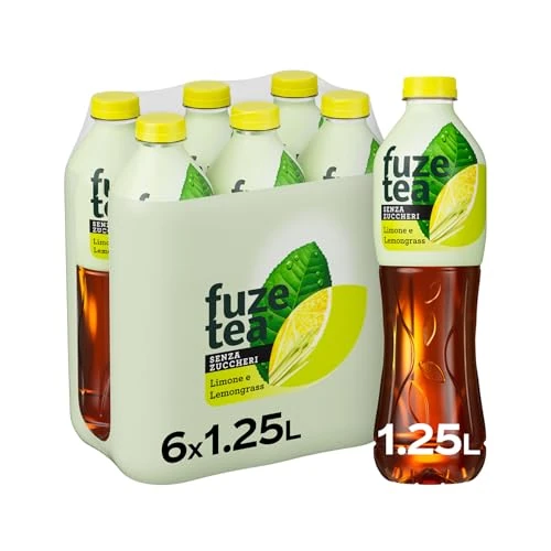 Offerta a tempo: Fuze Tea, Bevanda Rinfrescante Analcolica di Té al Gusto Limone e Citronella, Senza Zuccheri - 6 Bottiglie da 1.25 ml - 30% da 9.90 € a 6.90 €