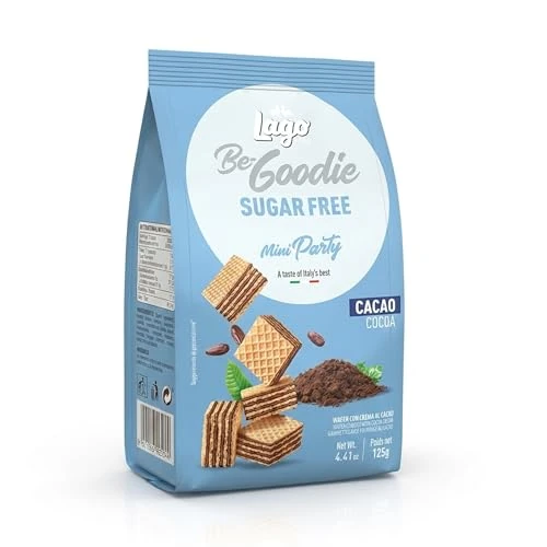 Offerta a tempo: Lago 1968, Mini Party 125g, Wafer senza Zucchero con Crema Cacao 74% con 5 Strati Friabili di Wafer e una Crema Cioccolato Vellutata - 49% da 2.51 € a 1.29 €