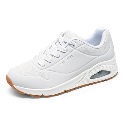 Oferta limitada: Skechers Uno Stand On Air, Zapatillas Mujer, Black 01, 37 EU Ancho | Tenis casuales, plantilla de espuma viscoelástica refrigerada por aire, amortiguación visible Skech-Air, cordones de 71.95 € a 48.95 € (ahorro 31.97%)