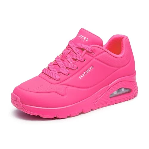 Skechers Femme Uno Night Shades Basket, Rose Vif Durabuck, 35.5 EU