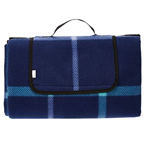 Offerta a tempo: Amazon Basics Coperta da picnic con retro impermeabile, Studio, 150 x 195 cm, Blu Scuro - 42% da 20.70 € a 12.02 €