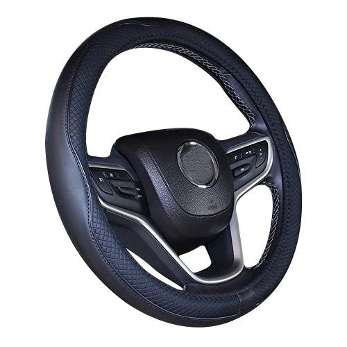 Offerta a tempo: Coprivolante per auto in pelle e microfibra, extra large, 43 cm, 45 cm, 45 cm, 45 cm, colore nero - 0.00% da 44.19 € a 44.19 €