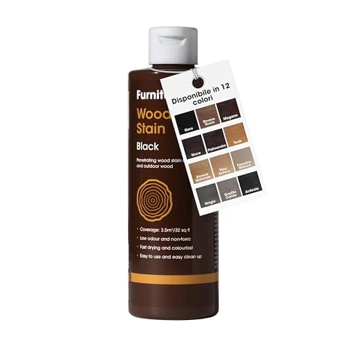 Offerta a tempo: Furniture Clinic Mordente per il legno (nero) - Ad asciugatura rapida, altamente concentrato e facile da applicare - Mordente per tutto il legno interno o esterno - 250ml - 36% da 20.20 € a 12.99 €