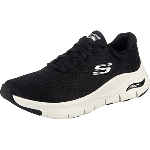 Offerta a tempo: Skechers Arch Fit Big Appeal, Scarpe da Ginnastica Donna, Nero Black Mesh White Trim, 39.5 EU - 40% da 99.95 € a 59.90 €