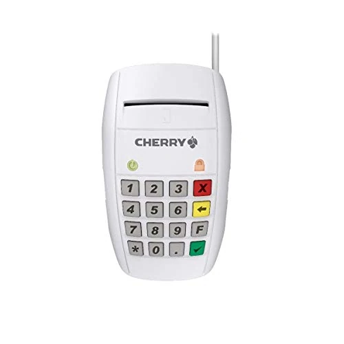 Limited-time offer: CHERRY Smart Terminal ST-2100, Smart Card Reader for Electronic Health Insurance Cards, Signatures, Home Banking, USB, One-Handed Operation, 16 Keys, White from 70.87 £ to 70.87 £ (save 0.00%)