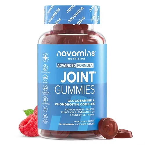 Limited offer: Joint Gummies - Glucosamine and Chondroitin High Strength - Turmeric, Vitamin D, E & C, Glucosamine Sulphate & Chondroitin - Joint Care Supplements for Women and Men - 1 Month Supply - Novomins from 19.99 EUR to 14.99 EUR (save 25%)