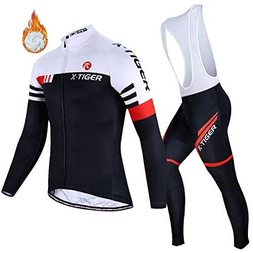 Limited offer: X-TIGER Men's Cycling Jersey Set Long Sleeve Biking Jersey with 5D Gel Padded Pants MTB Road Bike Cycling Clothing Set from 68.99 EUR to 43.75 EUR (save 37%)