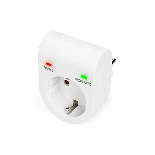 surge protector with power and protected LED safety outlet,16 A, 3.500W, TÜV-GS, CE-LVD, white