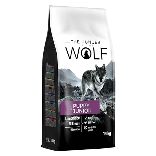 Offerta a tempo: The Hunger of the Wolf Cibo secco per cuccioli e cani giovani di tuttle le razze, linea delicata senza cereali a base di riso e agnello - 14 kg - 0.00% da 52.99 € a 52.99 €
