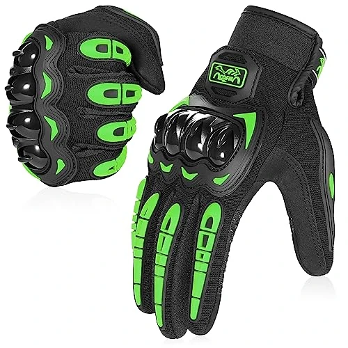 Limited-time offer: COFIT Motorcycle Gloves for Men and Women, Full Finger Touchscreen Motorbike Gloves for BMX ATV MTB Riding, Road Racing, Cycling, Climbing - Green L from 9.99 £ to 9.99 £ (save 0.00%)
