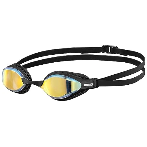 ARENA Cobra Core Swipe Mirror Lunettes de Natation Unisexe Adulte Race, Lunettes de Natation avec Lentilles Courbes Miroir, Anti-buée, Protection UV, 5 Ponts Nez Interchangeables