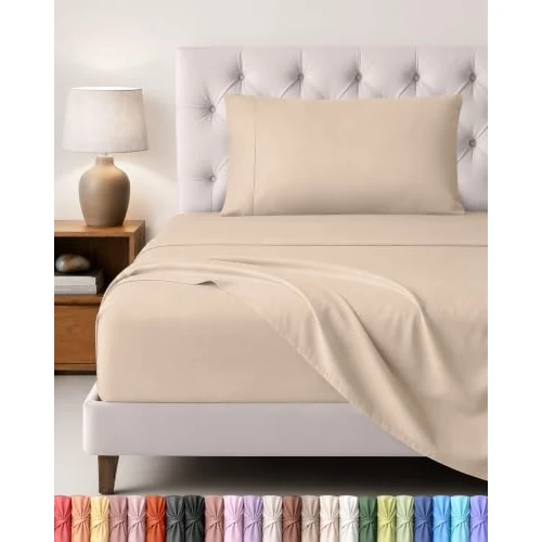 Offre limitée : Utopia Bedding Ensemble de Drap 3 Pièces, 90x190cm, Beige de 19.99 € à 17.14 € (14% de remise)