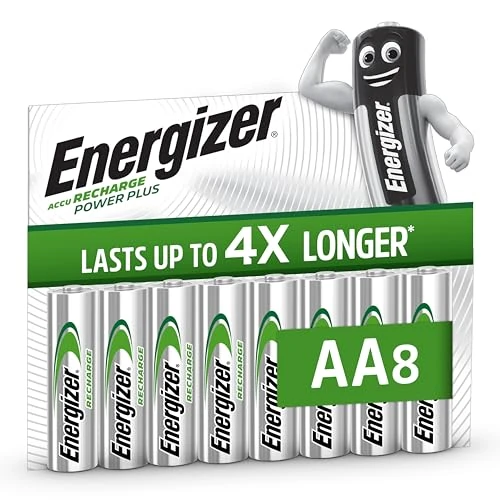 Offre limitée : Energizer Recharge Power Plus - Piles Rechargeables AA (Lot de 8) - 2000 mAh NiMH - pré-chargées - Puissance Longue durée - 1000 Cycles - Emballage 100% Recyclable et sans Plastique de 18.99 € à 16.95 € (11% de remise)