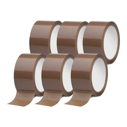 Offerta a tempo: IMBALLAGGI 2000 - Nastro Adesivo Pacchi Marrone in Polipropilene 6Pz 5cm x 66mt x 76mm, Colorato Resistente a Strappo Silenzioso, Nastro Imballaggio per Spedizioni Scatoloni e Trasloco - -5.22% da 9.77 € a 10.28 €