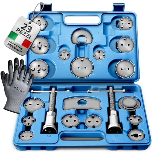 Oferta limitada: TRESKO® Reposicionador de pistones de Freno 22 Piezas para reposicionar el pistón de Freno al Cambiar los Discos, Las Zapatas o Las Pastillas de Freno, Set de Herramientas para vehículos de 30.79 € a 22.70 € (ahorro 26%)