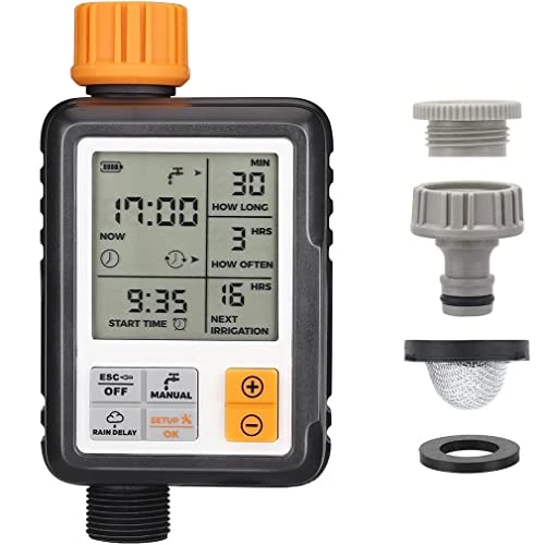 Offerta a tempo: Johgee programmatore per Irrigation Giardino computer irrigazione IP65 Timer automatico dell'acqua Facile Controlla [Classe di efficienza energetica A++] - 10% da 36.59 € a 33.02 €